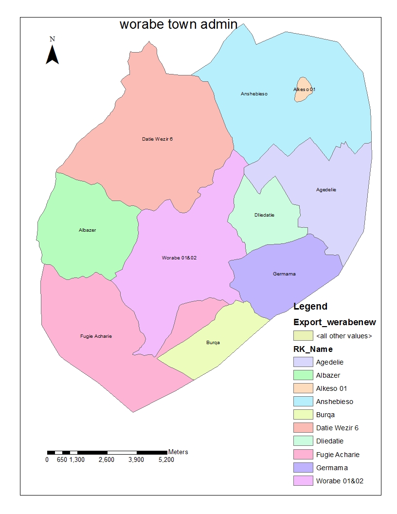 Werabe City Administrative Map